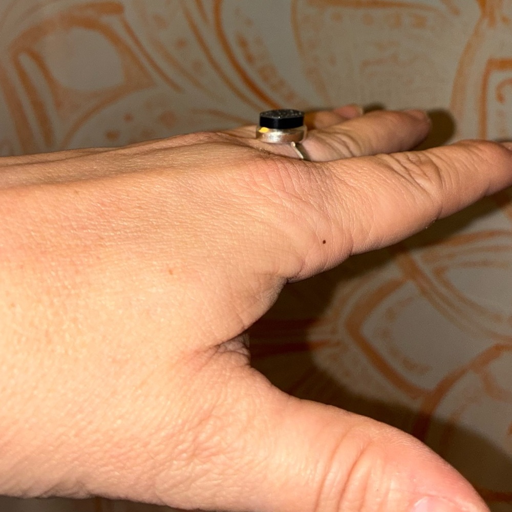 Sterling Silver Black Druzy Onyx Oval Ring - Women Jewelry - Picture 6 of 8